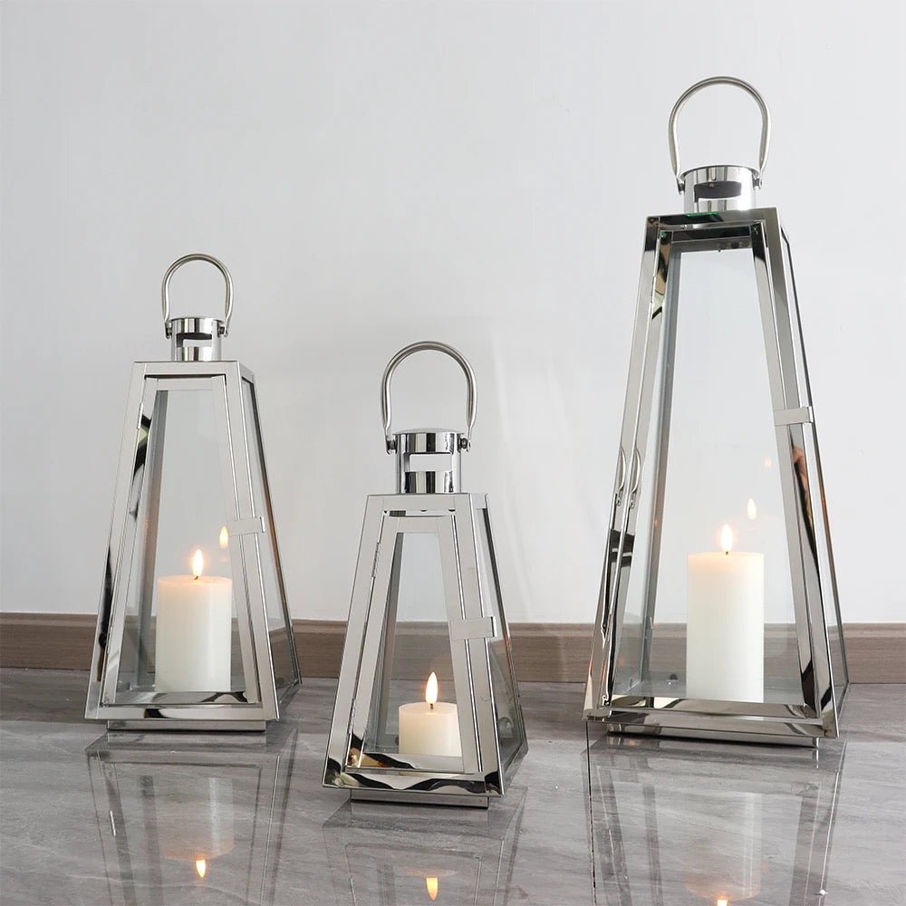 Silver triangle large lantern set