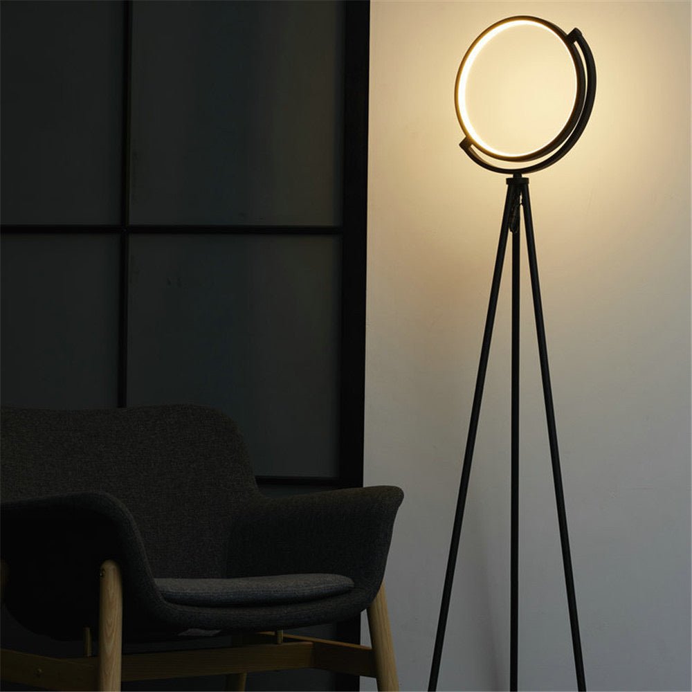 Tripod ring LED floor lamp