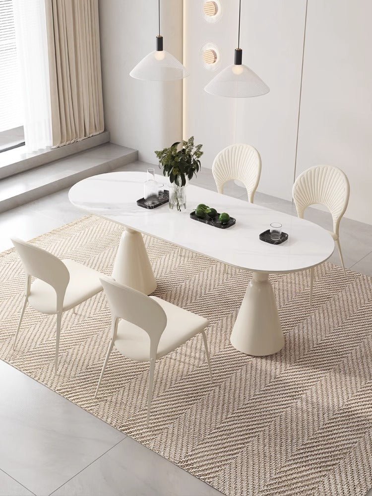 VALENTINA white dining table set (With 6 Chairs)