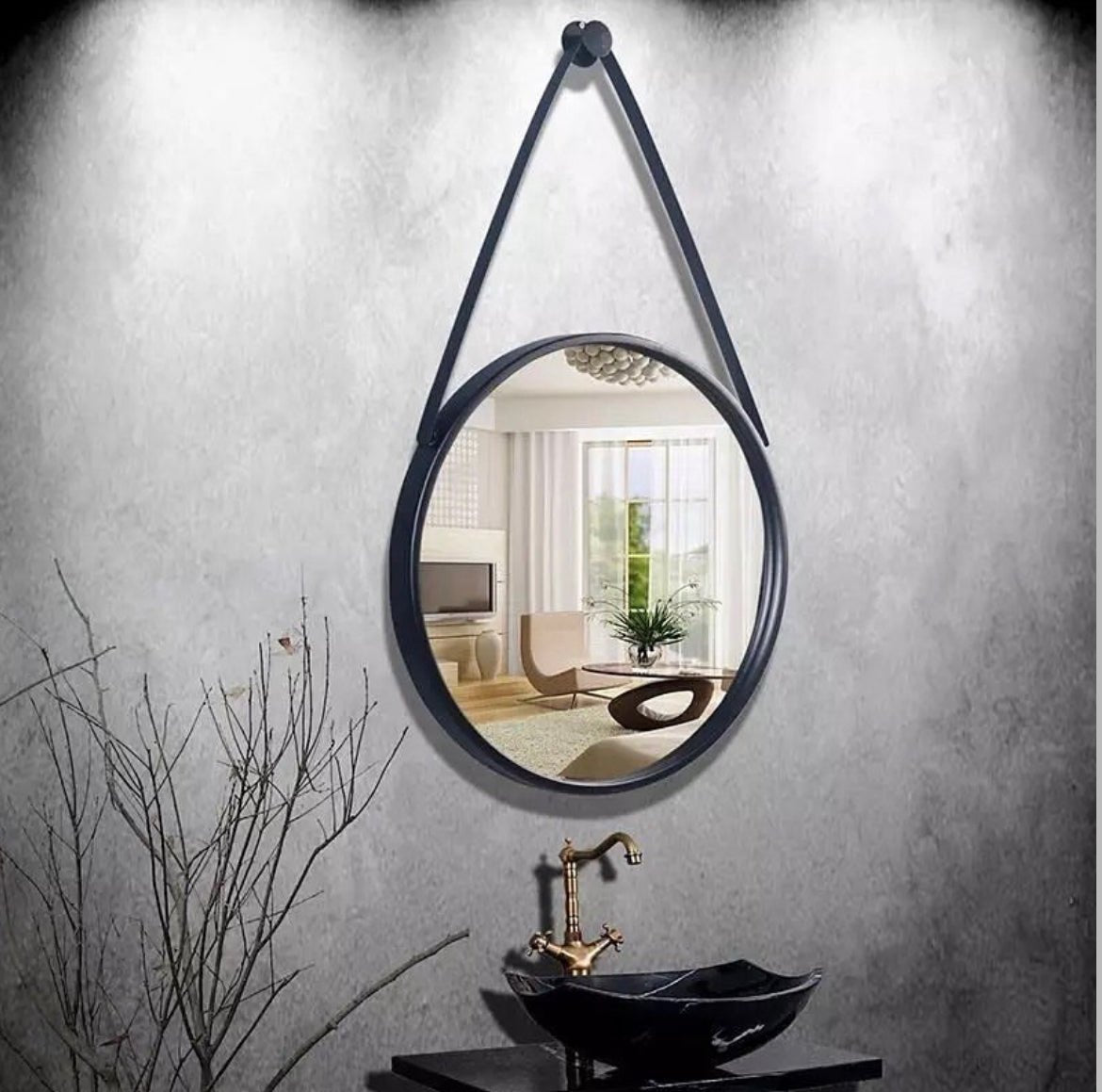 Vanity hanged round Mirror