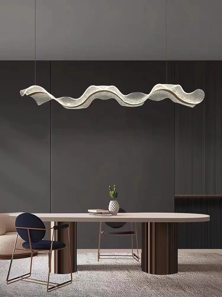 Wave glow LED chandelier