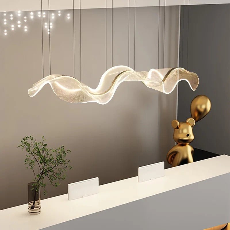 Wave glow LED chandelier