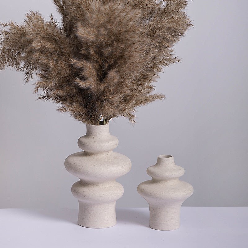 Wavy ruffle ceramic vases set ( 2 vases )