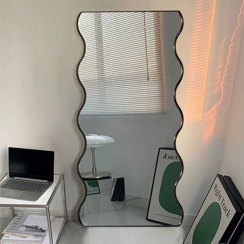 Wavy wiggly black frame full length Mirror