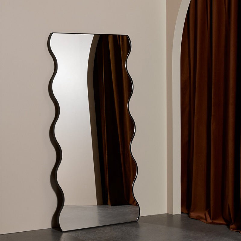 Wavy wiggly black frame full length Mirror