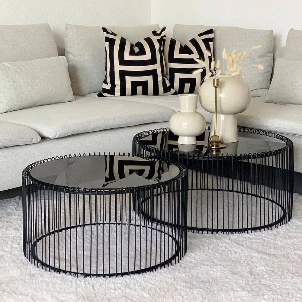 Wire black Coffee table set