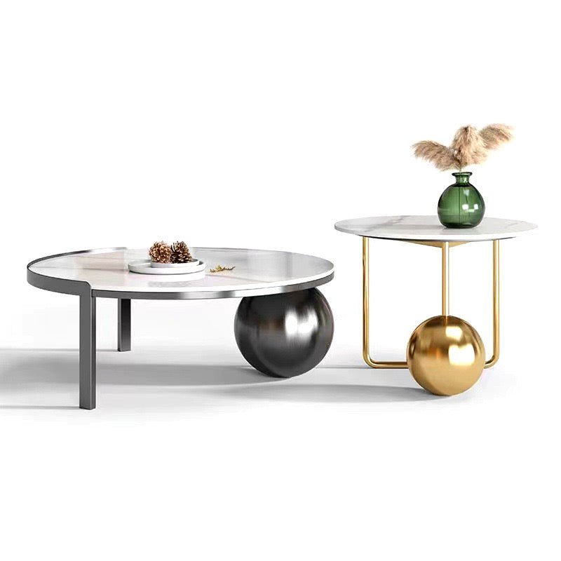 ZU luxury black and gold coffee table set