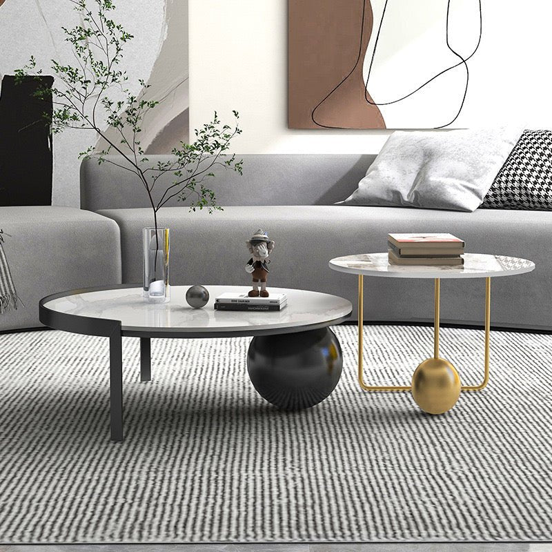 ZU luxury black and gold coffee table set