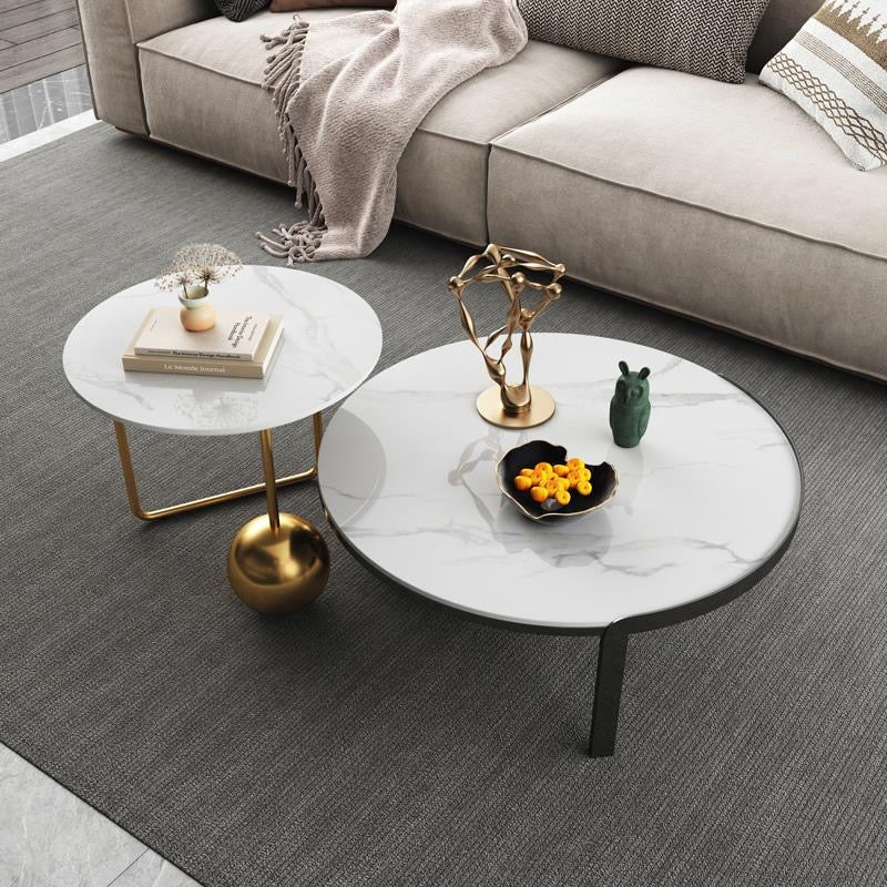 ZU luxury black and gold coffee table set